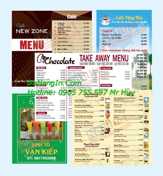 Làm menu nhà hàng quán nhậu tại đà nẵng rẻ đẹp Lh 0905 755 597 Mr Huy