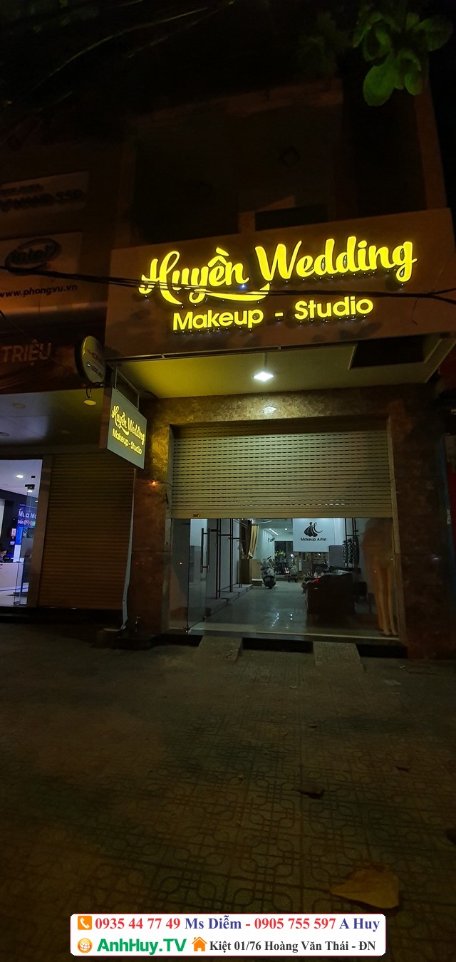 Làm Bảng Hiệu Wedding MakeUp Studio Tại Đà Nẵng Alu Led Mica Hiflex Giá Rẻ 0705444489