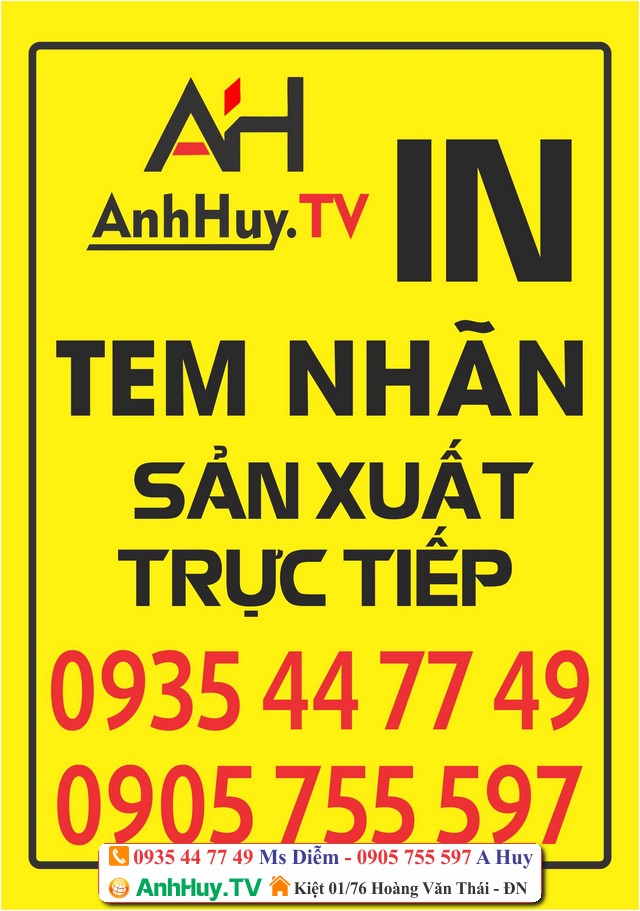 Thiết kế in ấn thi công bảng hiệu quảng cáo Anh Huy TV